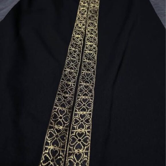 Vintage 1970s Caron Chicago Black/Gold Abaya Kaftan (RARE FIND) - Picture 2 of 7